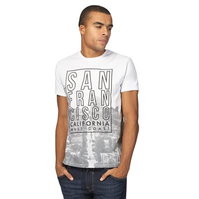 White 'San Francisco' print t-shirt